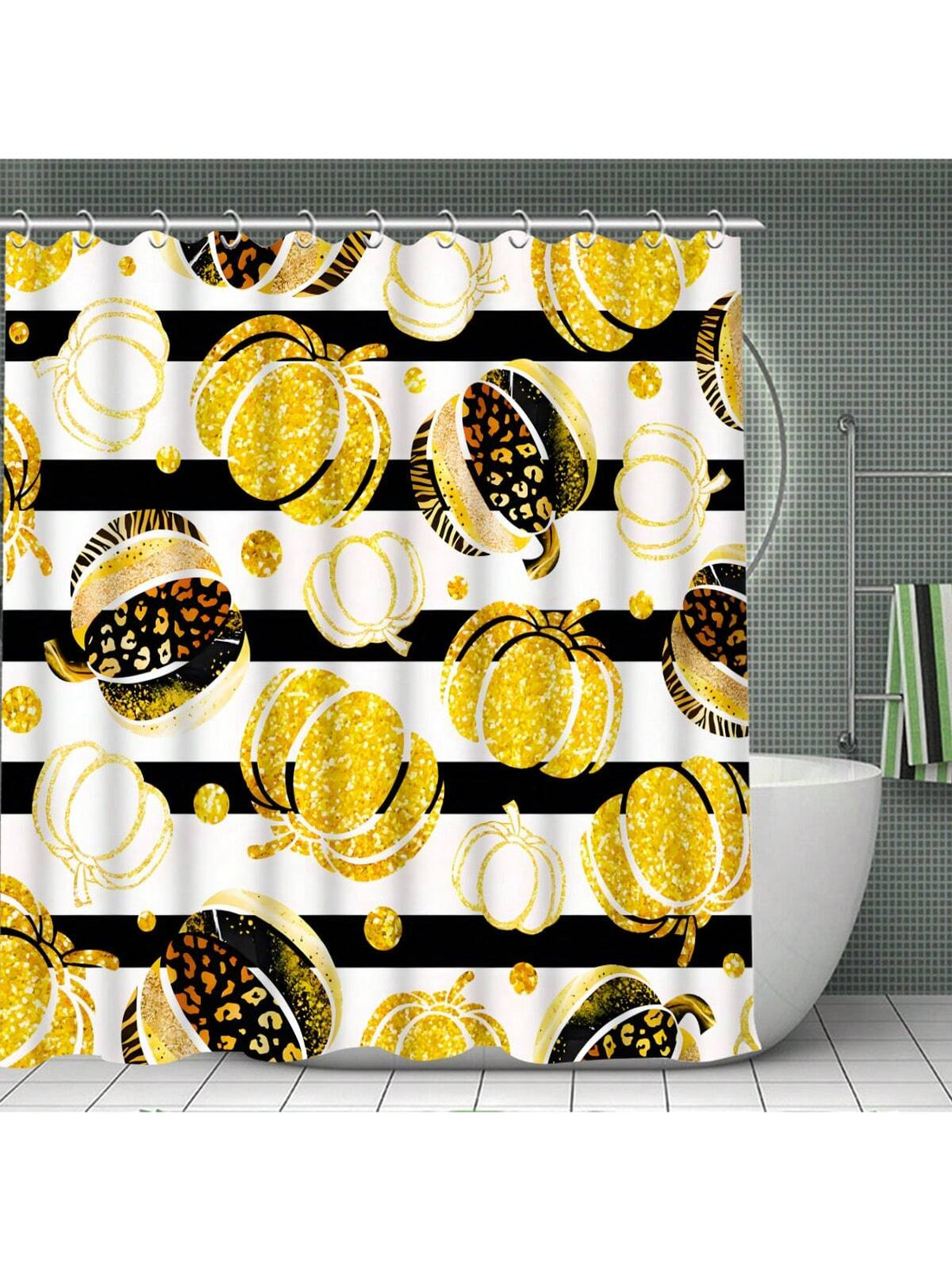 Celebrate fall in style with this Thanksgiving Pumpkin Shower Curtain Set! This 4-piece bundle includes a vibrant pumpkin-themed curtain, two cozy non-slip mats, and sturdy hooks to brighten your bathroom. Perfect for adding a festive touch while keeping your space safe and comfy. Embrace the season’s charm every day with this playful and practical fall decor set!