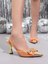 Crystal Bowknot Pointed-Toe High Heel Sandals: Elegant Shoes for Fashion-Forward Women