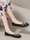 Trendy Pointed Toe Flat Shoes with Bow Tie Accent for Women - Slip On for Spring/Summer