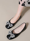 Trendy Pointed Toe Flat Shoes with Bow Tie Accent for Women - Slip On for Spring/Summer