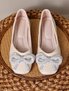 Trendy Pointed Toe Flat Shoes with Bow Tie Accent for Women - Slip On for Spring/Summer