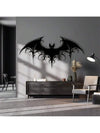 Majestic Bat Metal Wall Art - Gothic Halloween Decor for an Eerie Touch