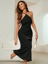 Chic & Stylish Backless Halter Neck Tie Strap Dress for Effortless Elegance