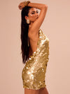 Sparkle in Style: Sequin Halterneck Mini Dress for Holiday Parties