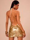 Sparkle in Style: Sequin Halterneck Mini Dress for Holiday Parties