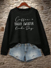 Trendy Letter Printed Round Neck Hoodie for Women - Perfect Blend of Comfort and Style