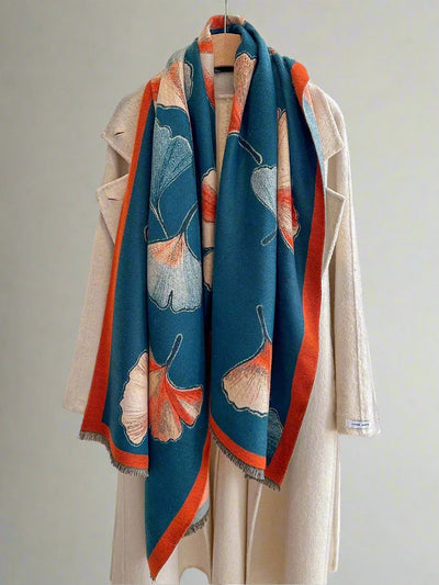 Lotus Floral Bliss Imitation Cashmere Scarf: A Versatile Fashion Essential for Fall/Winter