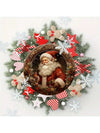 Charming Santa Claus Family Wreath Metal Sign - Festive Indoor Decoration for Holiday Cheer