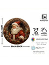 Charming Santa Claus Family Wreath Metal Sign - Festive Indoor Decoration for Holiday Cheer