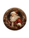 Charming Santa Claus Family Wreath Metal Sign - Festive Indoor Decoration for Holiday Cheer