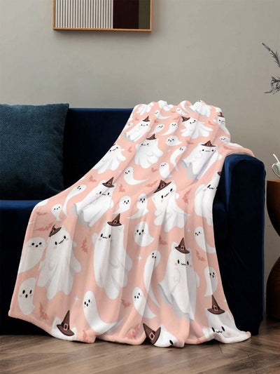 Cozy Halloween Flannel Print Blanket for Bedding and Sofa Decor