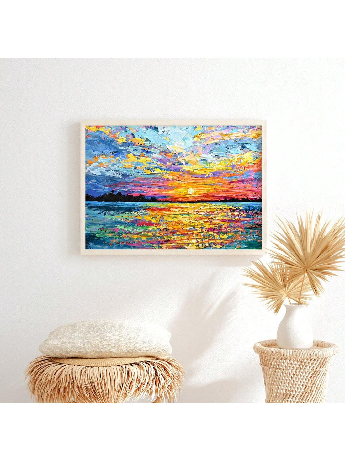 Brighten your space with our Stunning Ocean Sunset Canvas! This lively piece brings vibrant hues and serene waves right into your living room, bedroom, or office, turning any wall into a window to paradise. Feel the playful energy of the sunset every day while adding a splash of color and calm to your favorite spots. Perfect for those who love a joyful twist on classic ocean views!