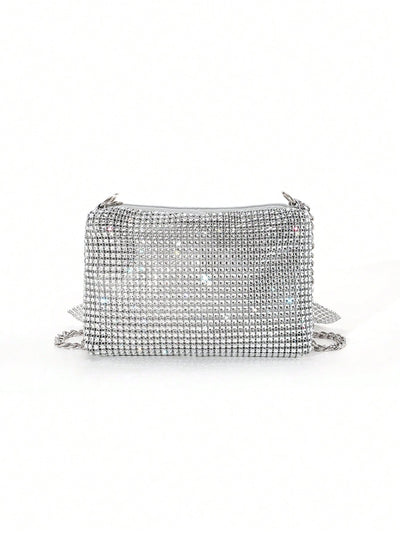 Chic Rhinestone Bowknot One-Shoulder Clutch: Perfect for Gala, Prom, and Cocktail Events