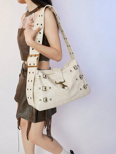 Retro Punk Rock One-Shoulder Bag: The Ultimate Cool and Edgy Travel Companion