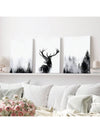 Enchanting Woodland Antler Canvas Art Set - 3 Pieces of Natural Beauty for Cozy Home Decor