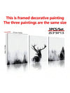 Enchanting Woodland Antler Canvas Art Set - 3 Pieces of Natural Beauty for Cozy Home Decor