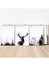 Enchanting Woodland Antler Canvas Art Set - 3 Pieces of Natural Beauty for Cozy Home Decor