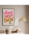 Motivational Canvas Wall Art - 'Don't Overthink' Quote for Creative Decor