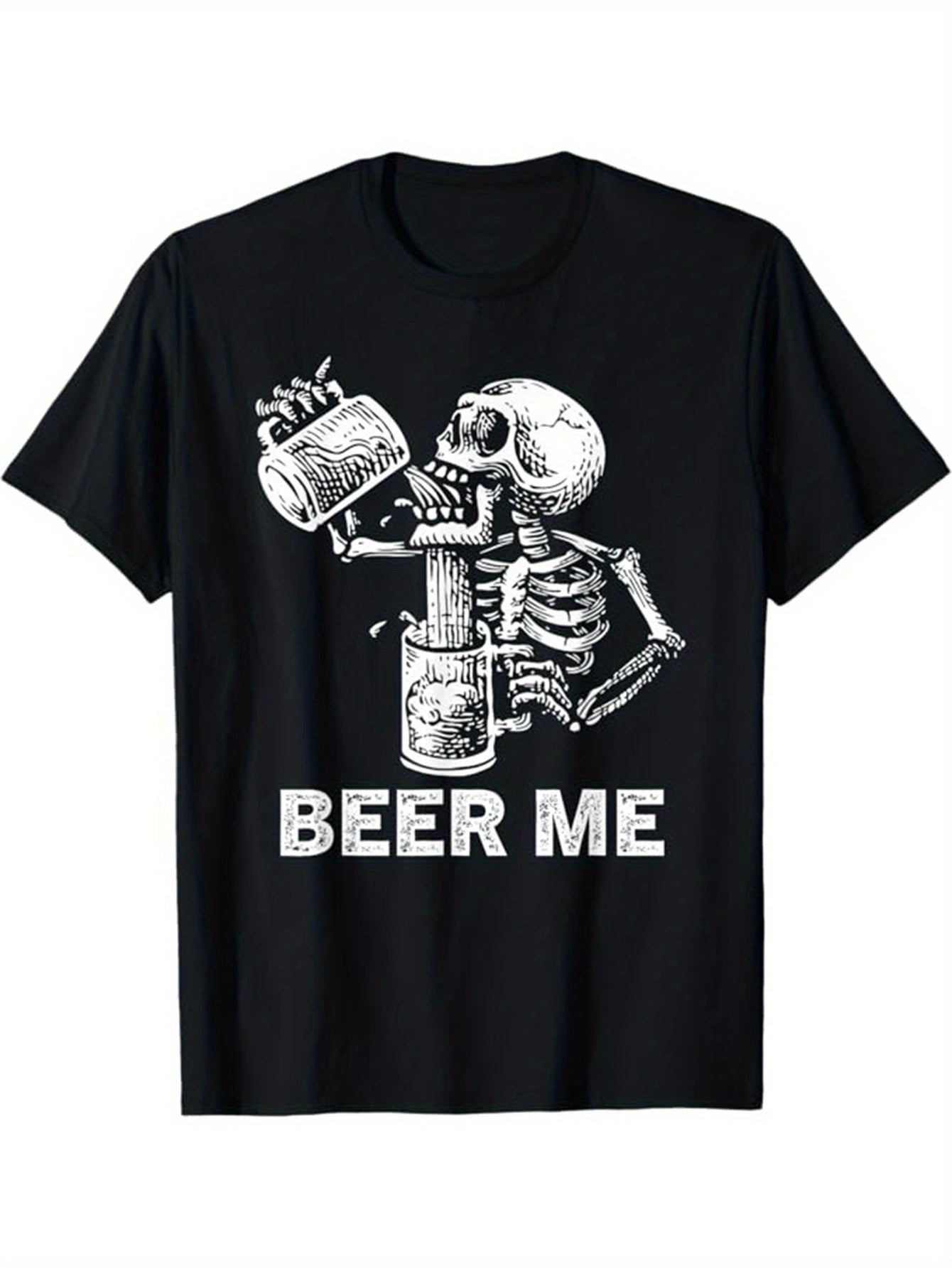 This Bare Bones graphic tee is perfect for Halloween and outdoor activities. Made of soft cotton, the skeleton print adds a spooky touch. The comfortable fit and high-quality material make this tee a must-have for men who want to make a statement.