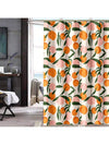 Whimsical Peach Delight: Waterproof Cartoon Peach Pattern Shower Curtain with Hooks