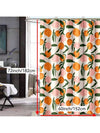 Whimsical Peach Delight: Waterproof Cartoon Peach Pattern Shower Curtain with Hooks