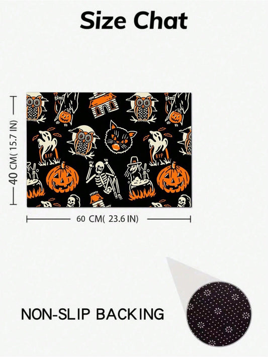 Spooky Skeleton Halloween Rug: Perfect Decor for Living Room, Kitchen, Bedroom, and Entryway