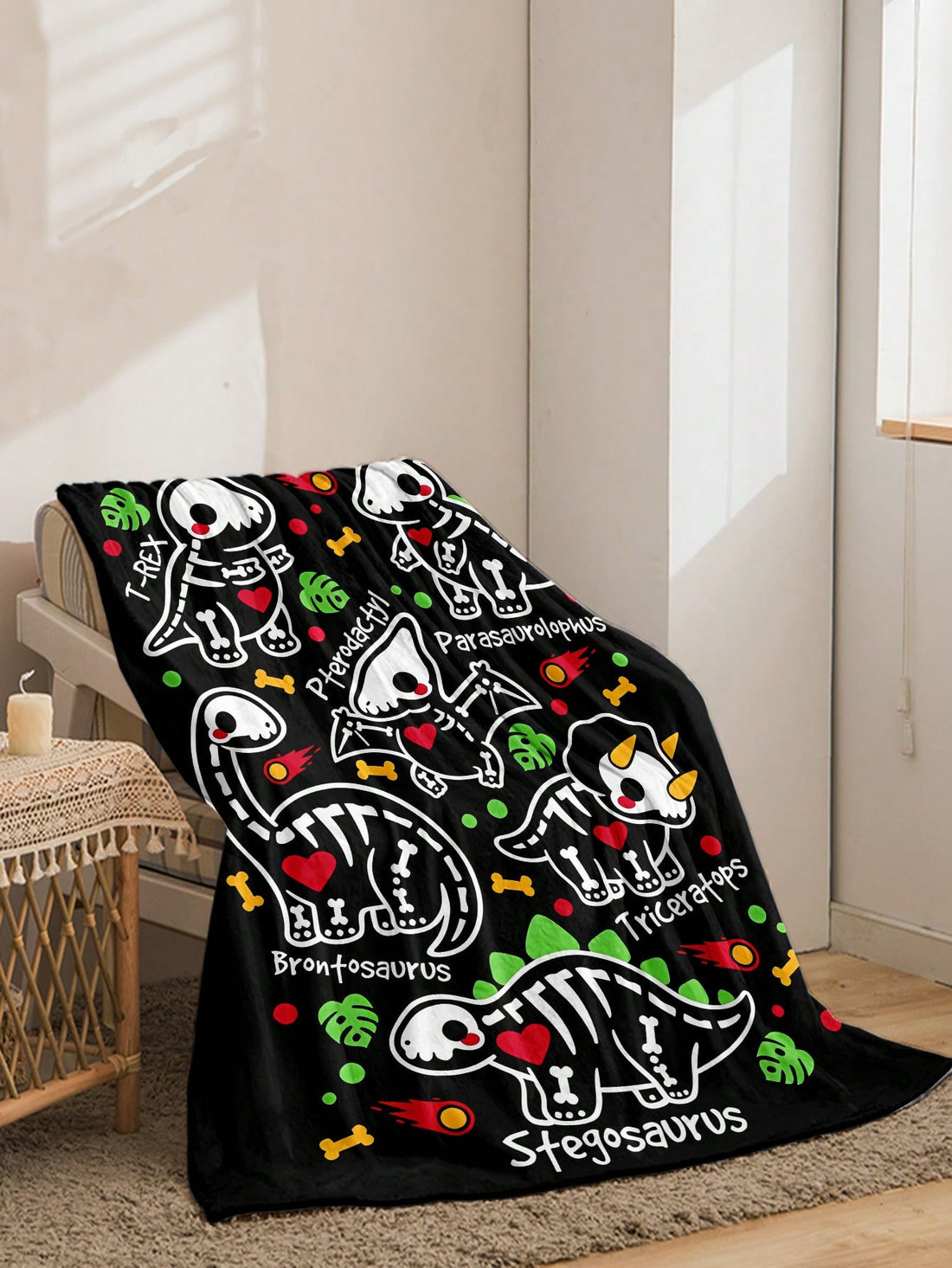 The Dino-Mite Fleece Blanket is a stylish and cozy addition to any home decor. Crafted with high-quality fleece material, this blanket is not only soft and luxurious, but it also adds a touch of fun with its dinosaur design. Perfect for gifting to loved ones for both warmth and style.