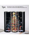 Festive 20 oz Stainless Steel Insulated Car Cup - Christmas Tree Design for Hot & Cold Beverages