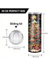 Festive 20 oz Stainless Steel Insulated Car Cup - Christmas Tree Design for Hot & Cold Beverages