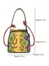 Chic Mini Yellow Snake Print Cube Handbag - Stylish Shoulder Bag for Any Occasion