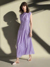 Elegant Summer Pleated Sleeve Dress for Women