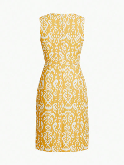 Chic and Stylish: Allover Print Notch Neck Split Hem Dress