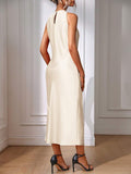 Material detail 6 of Chic Sleeveless Maxi Dress for Women - Elegant Long Dress by EMERY ROSE for dress styling