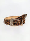 Chic Vintage Leopard Print PU Leather Waist Belt with Metal Buckle for Women