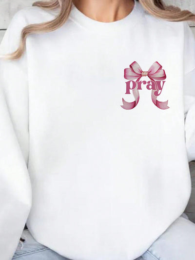 Cozy Bow-Detail Long Sleeve Sweatshirt for Effortless Autumn Style