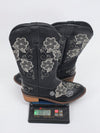 Vintage Coffee Brown Embroidered Western Boots - European Style Trendy Mid-Calf Boots