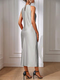 Close-up view 38 of Chic Sleeveless Maxi Dress for Women - Elegant Long Dress by EMERY ROSE for dress styling