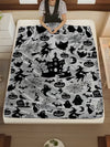 Cozy Witch Bat Print Flannel Blanket for All Seasons - Perfect Gift for Bed, Chair, Car, and Sofa