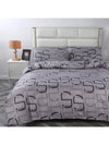 Soft Geometric Floral 3-Piece Polyester Bedding Set: Duvet Cover and Pillowcases