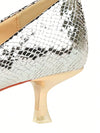 Shimmer and Shine: Metallic Snakeskin Party Pumps with Mid Heels