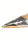 Shimmer and Shine: Metallic Snakeskin Party Pumps with Mid Heels