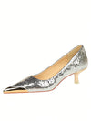 Shimmer and Shine: Metallic Snakeskin Party Pumps with Mid Heels