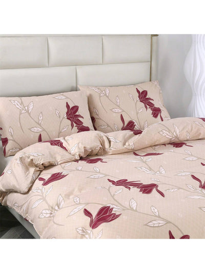 Geometric Floral Flannel Duvet Cover Set: Cozy Luxury for Home and Hotel