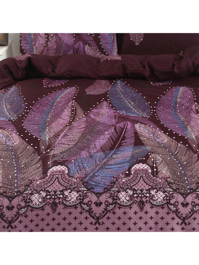 Cozy Geometric Floral Flannel Bedding Set - 3pcs Duvet Cover & Pillowcases