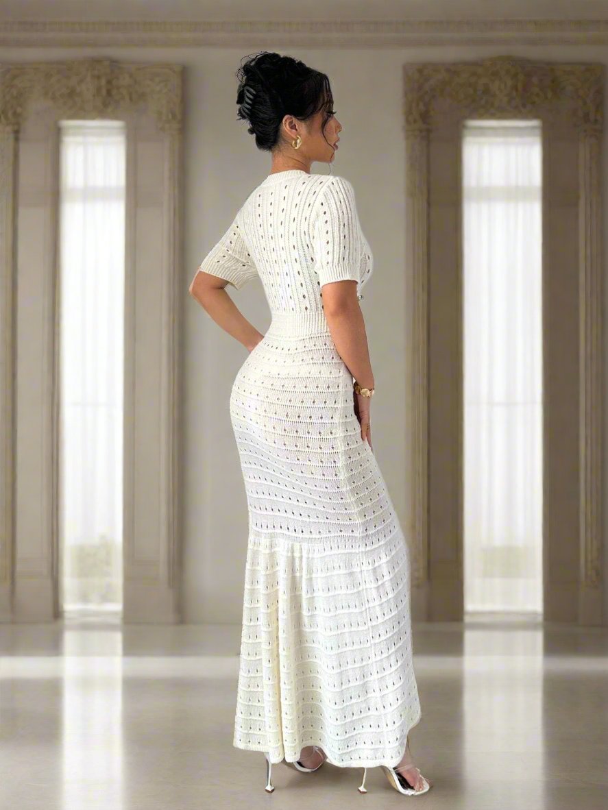 This French fashion short sleeve fishtail dress from Versatile Chic is both stylish and practical. Made with high-quality materials, this dress can easily be dressed up or down for any occasion. Its unique fishtail design adds flare while the short sleeves provide comfort and versatility. Stay fashionable with ease in this must-have dress.