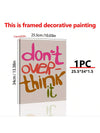 Motivational Canvas Wall Art - 'Don't Overthink' Quote for Creative Decor