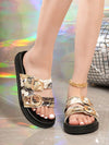 Comfortable and Stylish Double Buckle Design Slides Sandals - Perfect for Summer