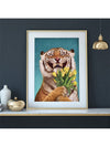 Modern Minimalist Smiling Tiger Painting Poster - Ideal Home Decoration