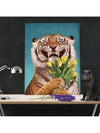 Modern Minimalist Smiling Tiger Painting Poster - Ideal Home Decoration