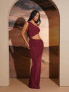 Chic Asymmetric Cut-Out Single Shoulder Maxi Dress